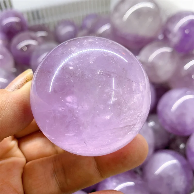 

Natural Amethyst Crystal Ball, Polished Sphere, Reiki Healing, Room Decor, Pink Crystal Souvenirs, Stone Craft, 5cm