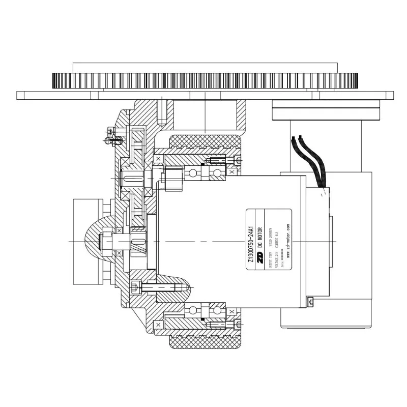210AGV Horizontal Steering Wheel Walking Motor Brushed/Brushless 48V AC 33V/DC Servo 48V 750W/1000W;Steering Motor 24V/48V 200W