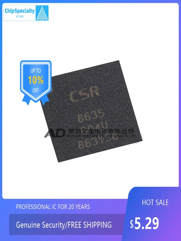 Original authentic CSR8635B04-IQQF-R CSR8635 patch QFN68 Bluetooth 4.1 audio chip