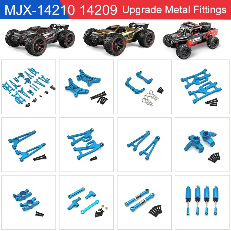 

MJX Suspensión Delantera Y Trasera Para Coche Teledirigido, Piezas Mejoradas, Metal, Asiento, Volante Trasero, 14210, 14209