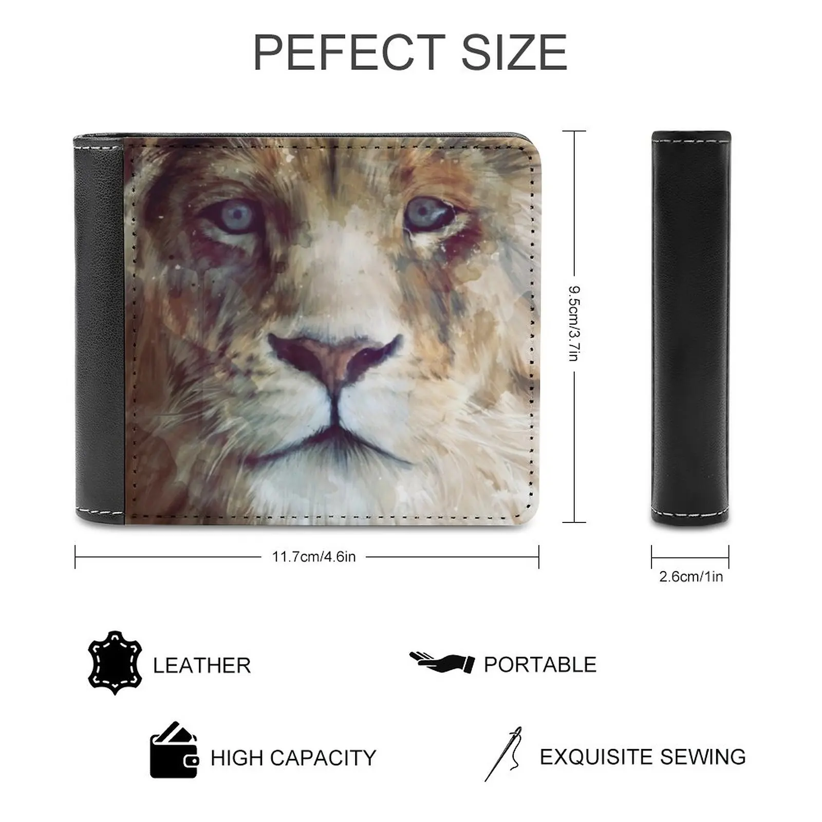 Lion Fashion Credit Card Wallet Leather Wallets Personalized Wallets For Men And Women Lion Lions Amy Animal Animals Water