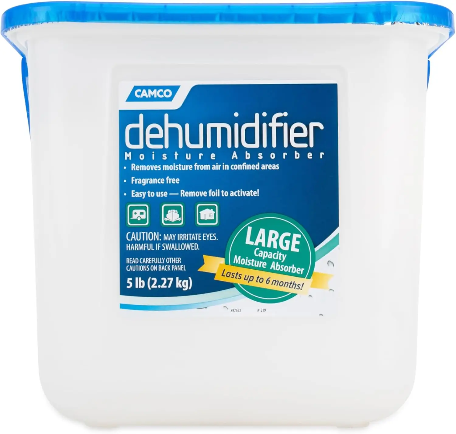 

Moisture Absorber Bucket - Features Fast-Acting Moisture-Absorbing Agent - No-Fragrance Beads – Use with RV Storage, Camper