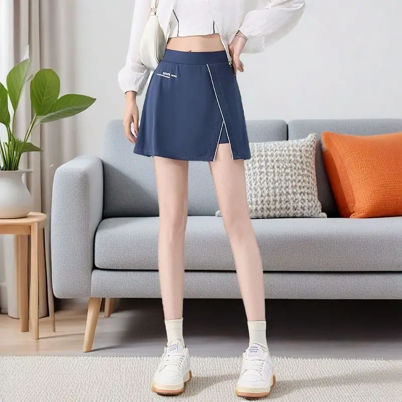 

Летние женские шорты-юбка с высокой талией на молнии, облегающие, для фитнеса