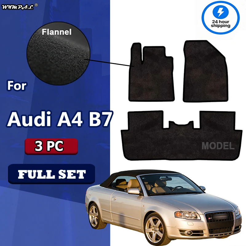 

Flannel Car velour mats for Audi A4 B7 convertible (2006 2007 2008) -black