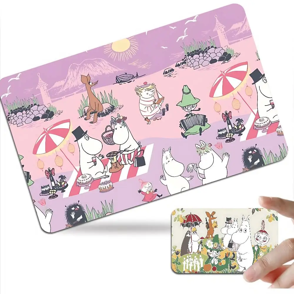Cute M-Moomins Game Anime Sticker Film Skin Cover Case for Small Large No Chip Debit Credit Card Front Side