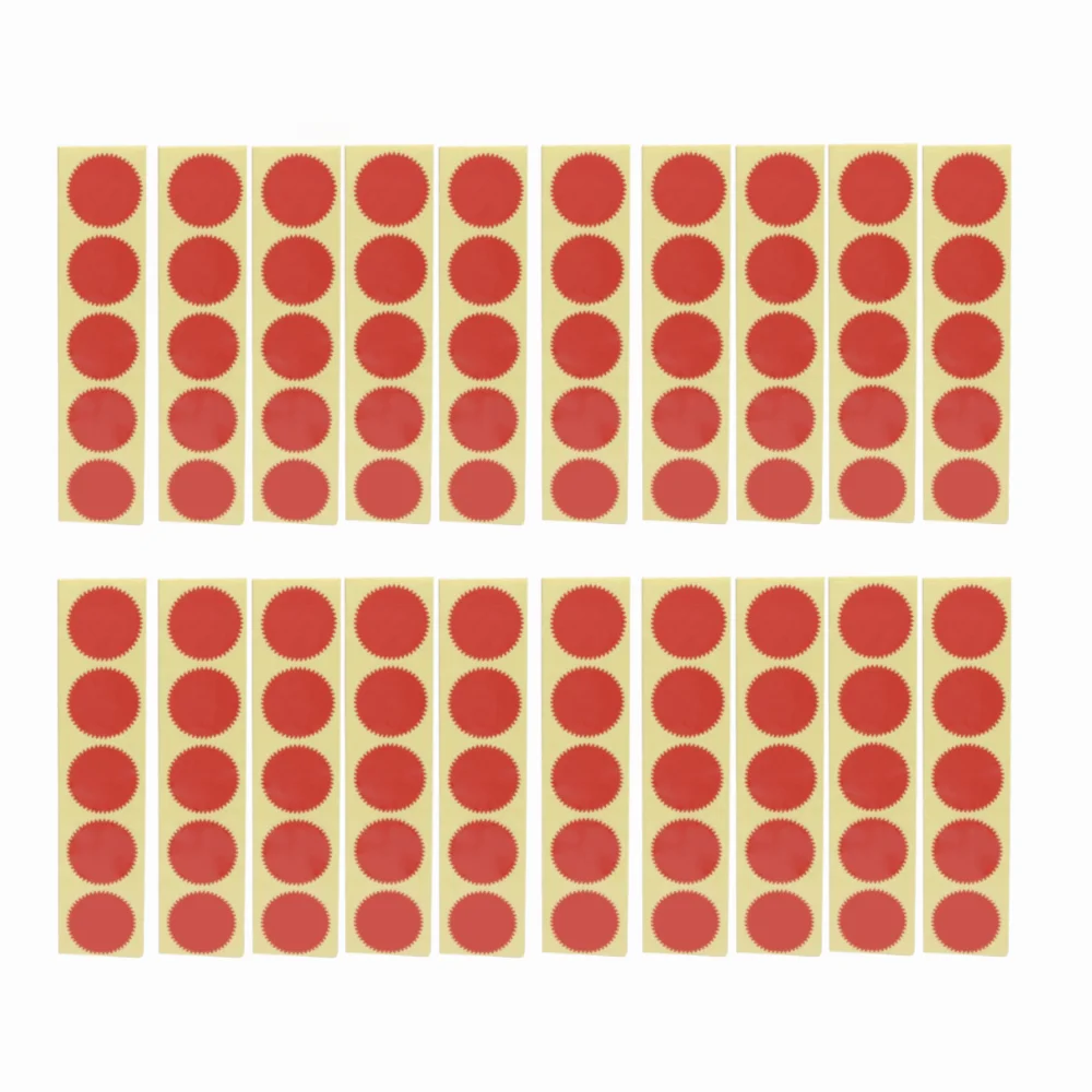 100pcs 45mm Diameter Blank Embosser Stickers Metallic Foil Finish Serrated Edge Cut Serrated Edge Embosser Stickers