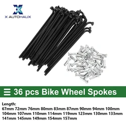 X autohaux Bicycle Spokes Bike Wheel Spokes 14G 67mm 72mm 76mm 80mm 83mm 87mm 90mm 94mm 100mm 104mm 107mm Length Carbon Steel