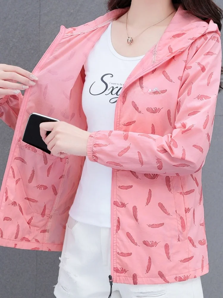Women's Summer Fashionable Lightweight All-Match Sun-Protective Coat 2026 New Style Mid-Age Ladies Casual Nylon Fiber
