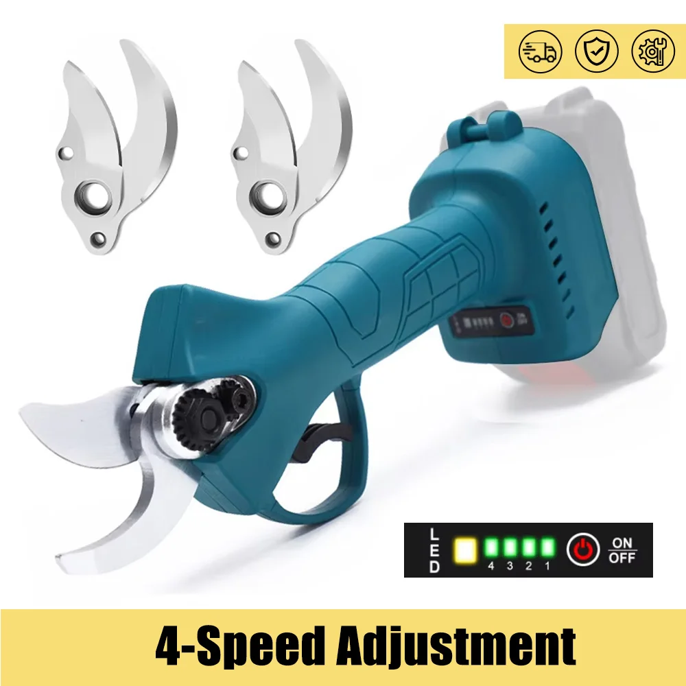 Brushless 4 Gear Electric Pruning Shears Cordless Electric Scissors Garden Pruner Fruit Tree Garden Tools for 18V Makita Battery