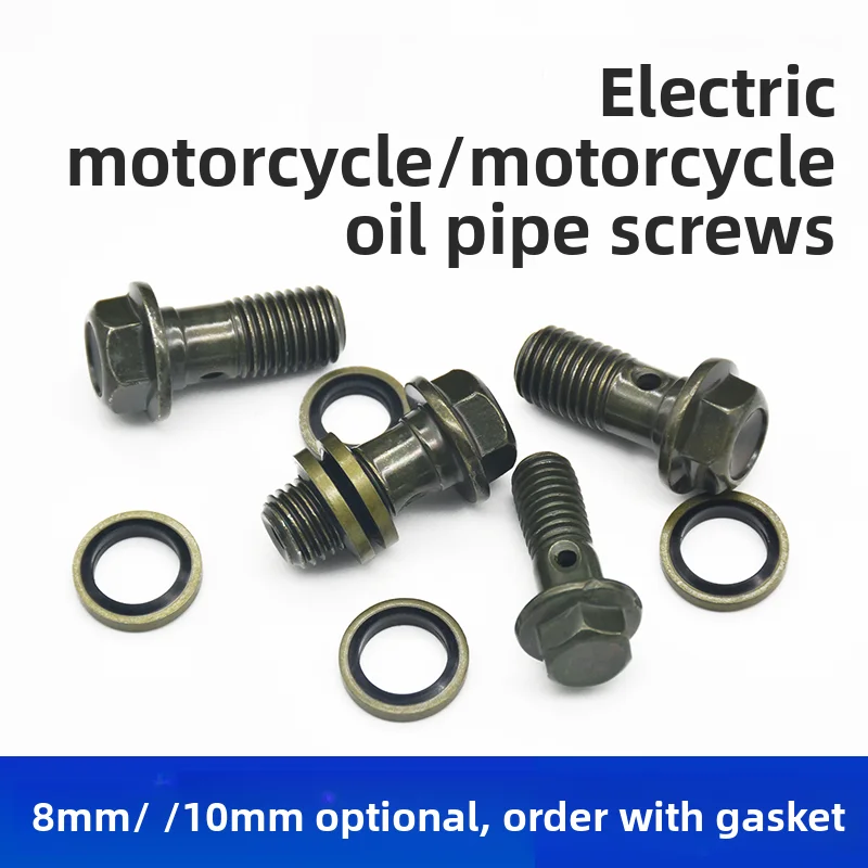 

Винт для тормозного шланга мотоцикла, насос дискового тормоза, масляный выпуск, полый стопорный винт суппорта, аксессуар 8/10 мм.
