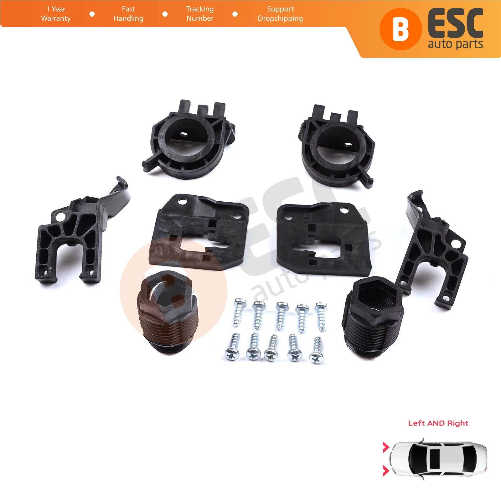 EHL567 Headlight Holder Mount Repair Bracket Tab Set Left Right for Audi A4 B9 8W 8W5 8WD 8W2 8WC 2016-On 8W0998121 8W0998122