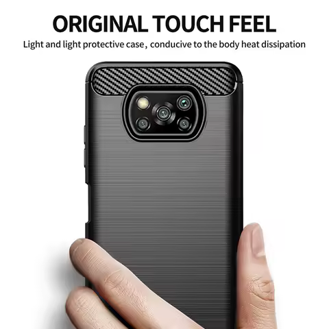 For Xiaomi Poco X3 Pro Case Cover F3 M3 M2 F2 Pro X2 F1 Anti-knock Bumper Soft TPU Rubber Carbon Fiber Phone Case Poco X3 NFC