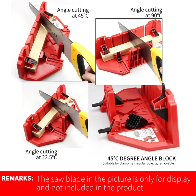 Caja de inglete de sierra de corte de ángulo de 90 grados, gabinete de sierra Diagonal, ranura de corte oblicua DIY, caja de inglete de sujeción de