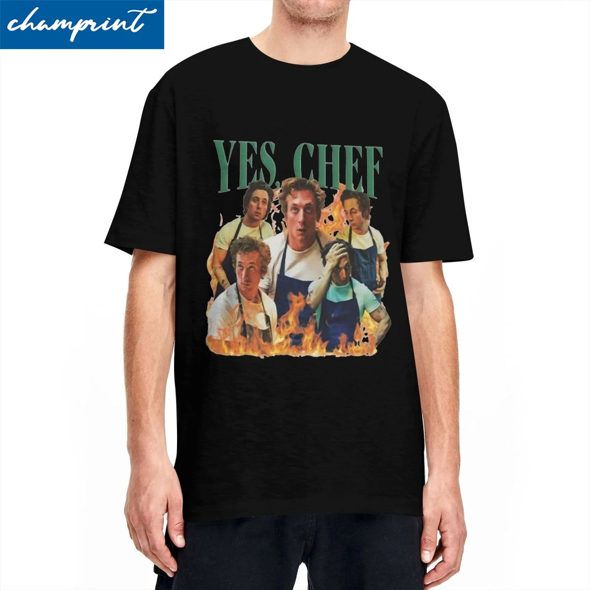 Yes Chef The Bear Jeremy Allen White T-Shirt Men Women Vintage 100% Cotton Tees Crew Neck Short Sleeve T Shirt Gift Idea Clothes