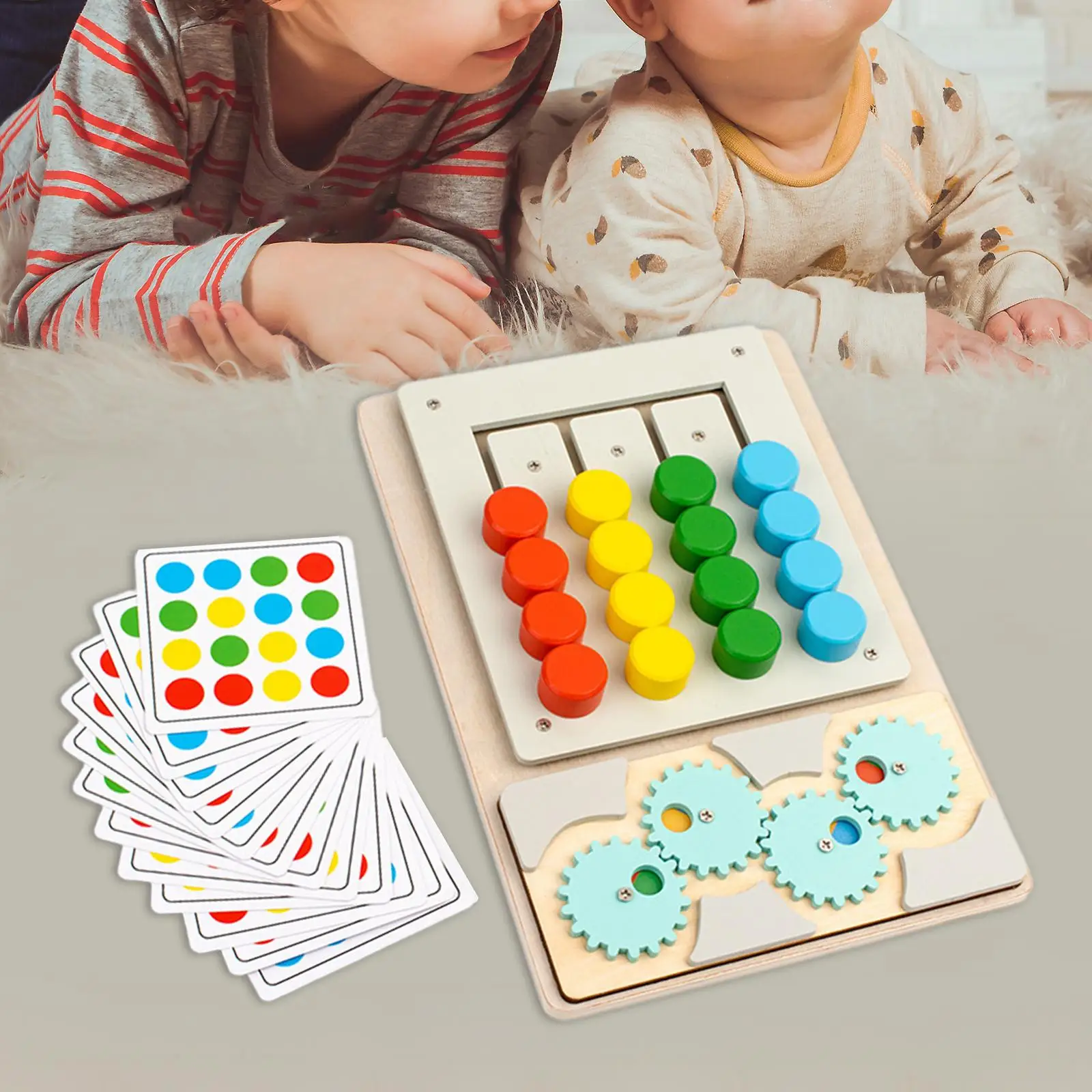 Wooden Color Matching Puzzle Toy Enhance Observational Skill Color Recognition Learning Toy for Child Kids Party Gift Boy Girls
