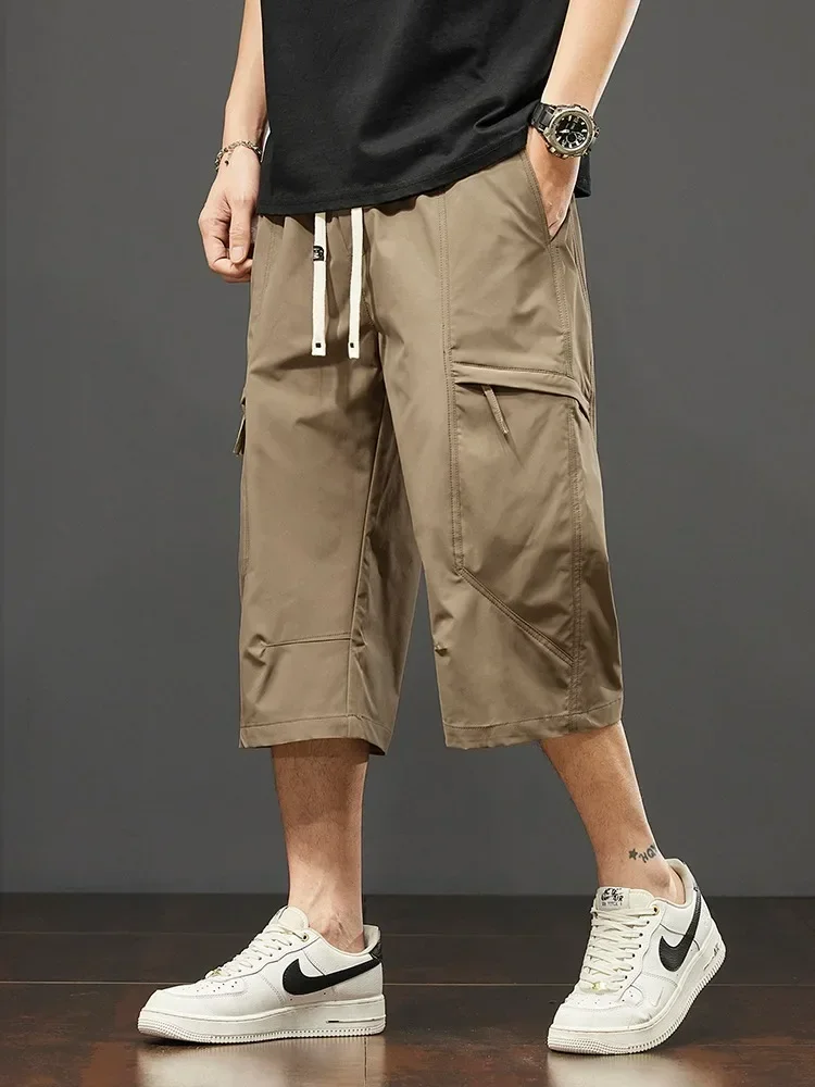 

Шорты-карго, мужские рабочие укороченные брюки, новые летние тонкие повседневные свободные спортивные шорты, бермуды, модные повседневные мужские шорты