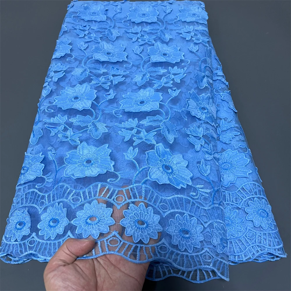 

2025Новая африканская нигерийская вышитая кружевная тюлевая ткань с гипюром и блестками, роскошное свадебное платье, свадебное платье премиум-класса, сетчатая ткань, 5 ярдов