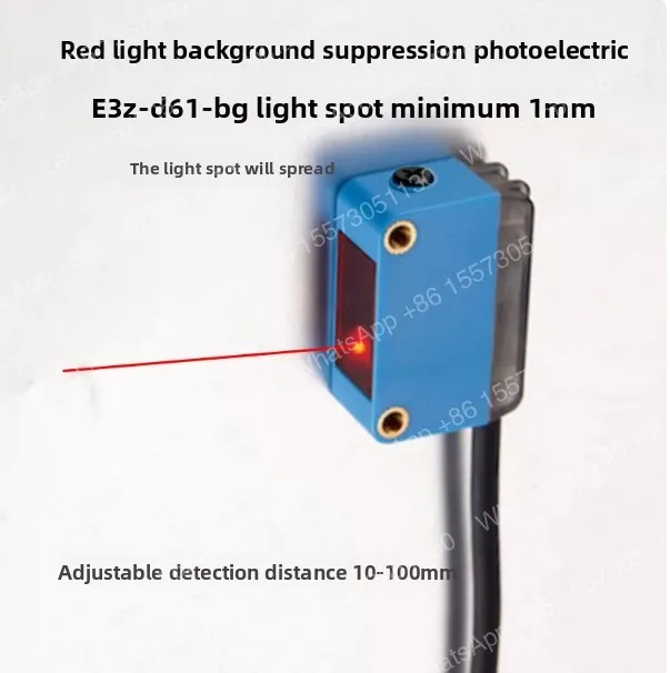 Square background suppression diffuse reflection laser photoelectric switch sensor E3Z-LD61 LD62-BG ML100