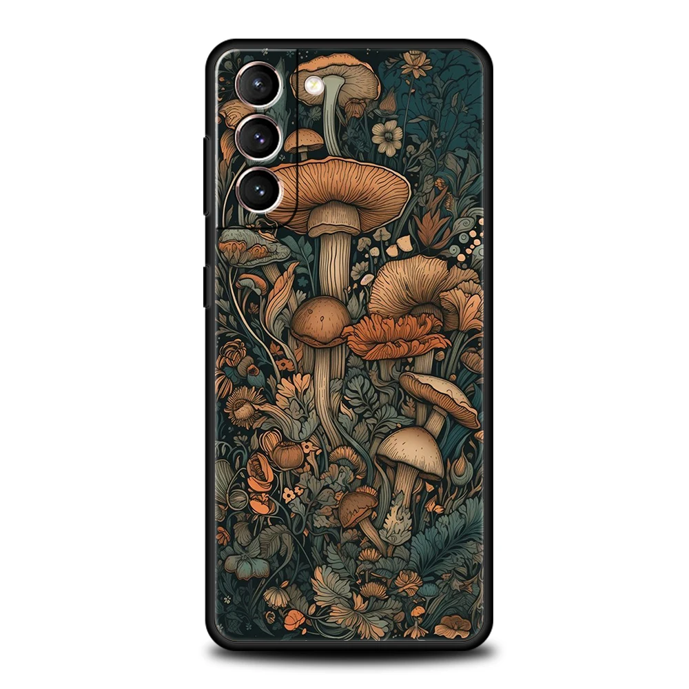 Colorful Mushroom Phone Case for Samsung Galaxy S24 S23 S22 S20 S21 FE Ultra S10 S10E S9 S8 Plus 5G Soft TPU Cover Shell Capas