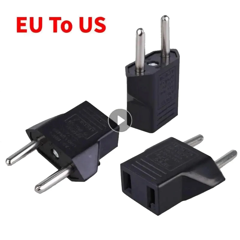 4.8mm EU To US Plug Adapter Universal European Outlet Wall Plug Adapter Power Converter EU To USA American Power Travel Adapters