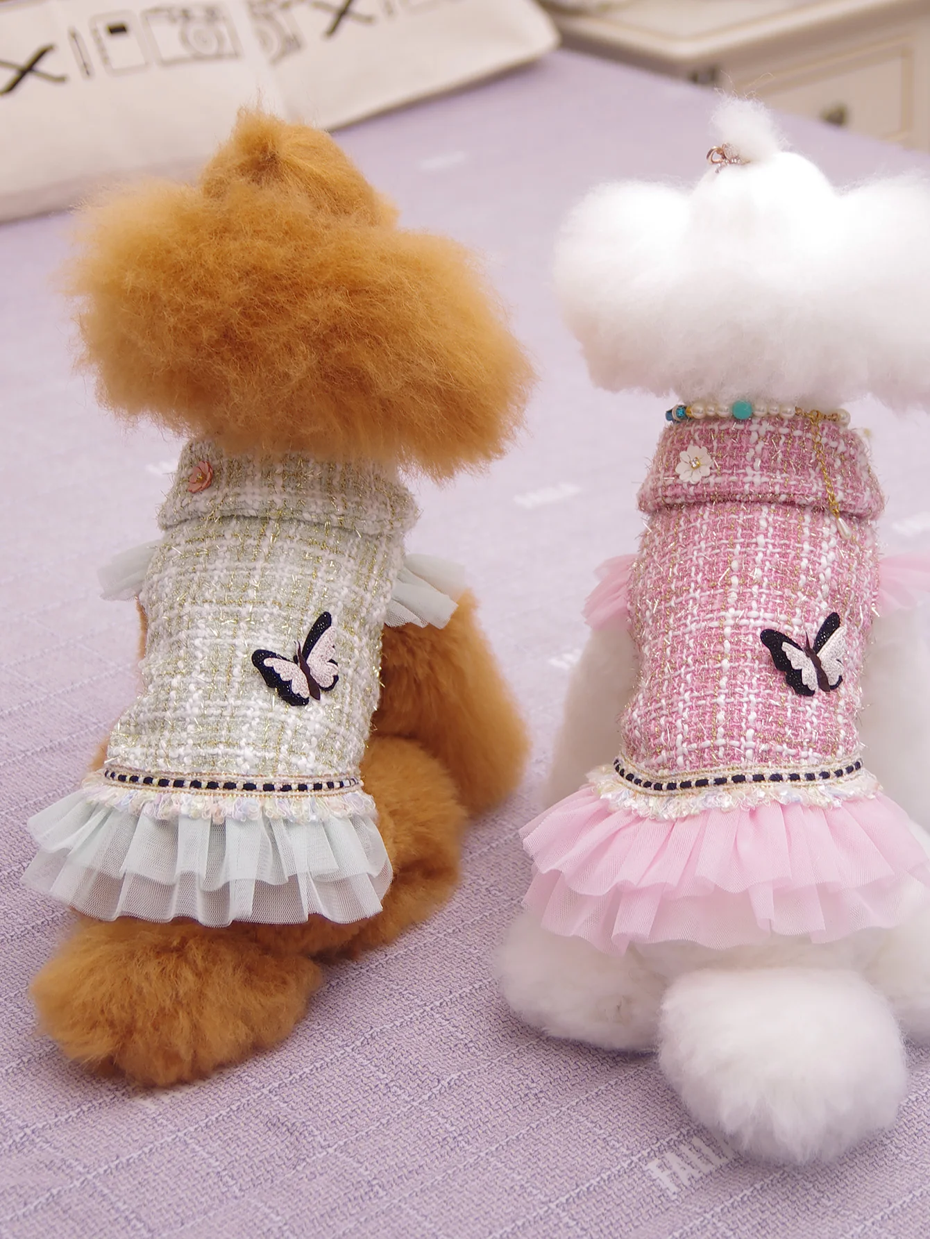 Ropa para perros Vestido y chaqueta de princesa para mascotas, adecuado para caniche, maltés, Yorkshire Terrier en primavera y otoño