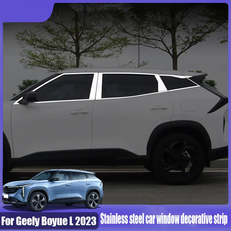 for Geely Boyue L 2023 Stainless steel car window decorative strip door and window decorative strip