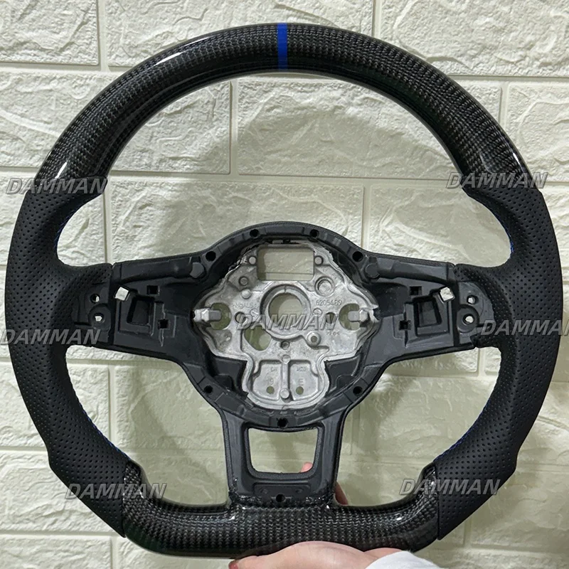 

Real Carbon Fiber Steering Wheel For VW GTI GTD GTE R Volkswagen Golf 7 7.5 2013 2014 2015 2016 2017 2018 2019 2020 Blue Line