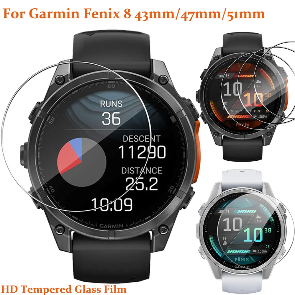 3pc Screen Protector Gehärtetes Glas Für Garmin Fenix 8 51mm 47MM 43mm Schutz Film Anti-Scratch klar HD 2,5 D 9H Premium Film