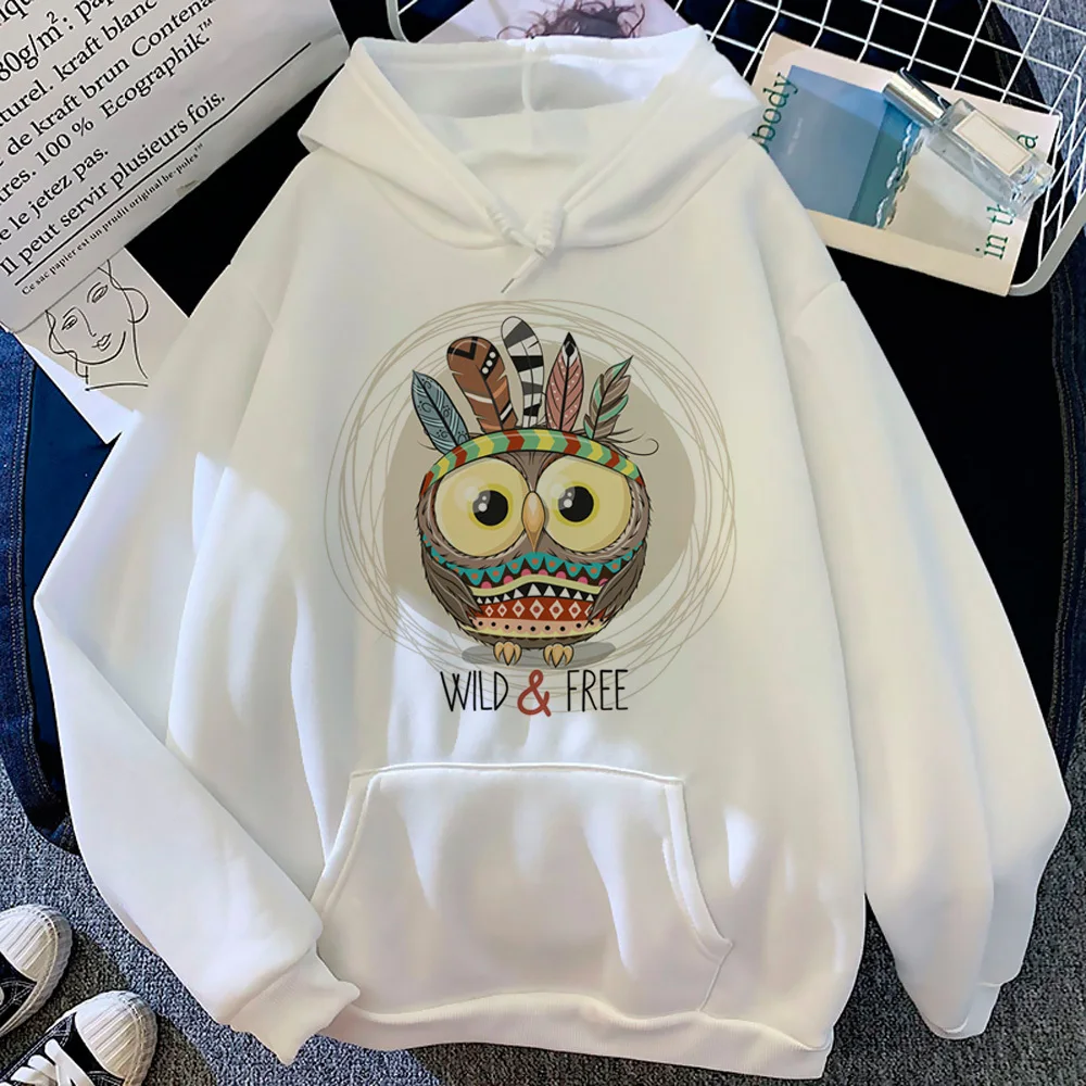 

Owl hoodie pattern patterned kawaii casual wear girl pullover comfortable patterned athleisure elegant