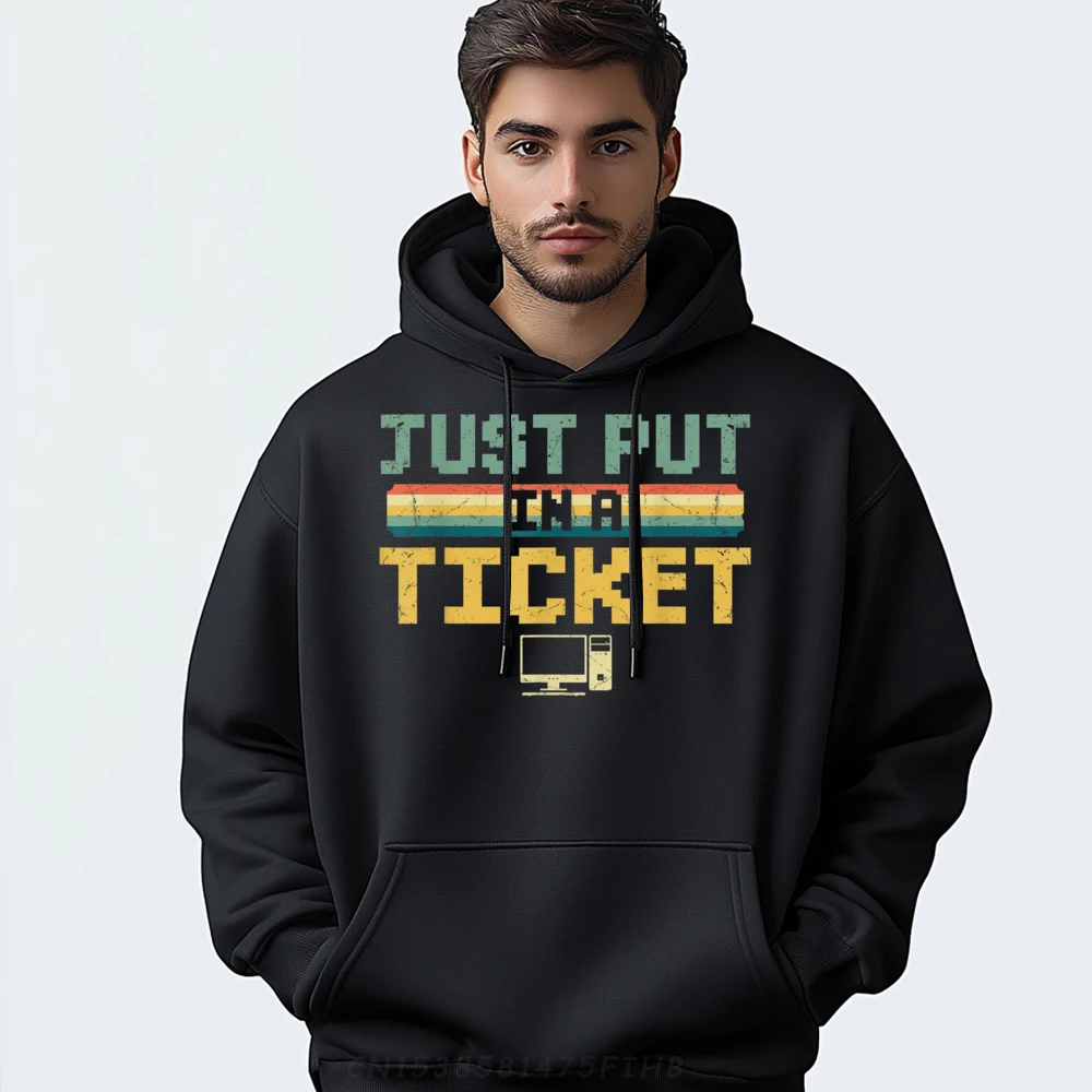 

Mens Funky Slogan Hoodies O Neck Autumn Hoodies Lose Long Sleeve Just Put In A Ticket Sweatshirts