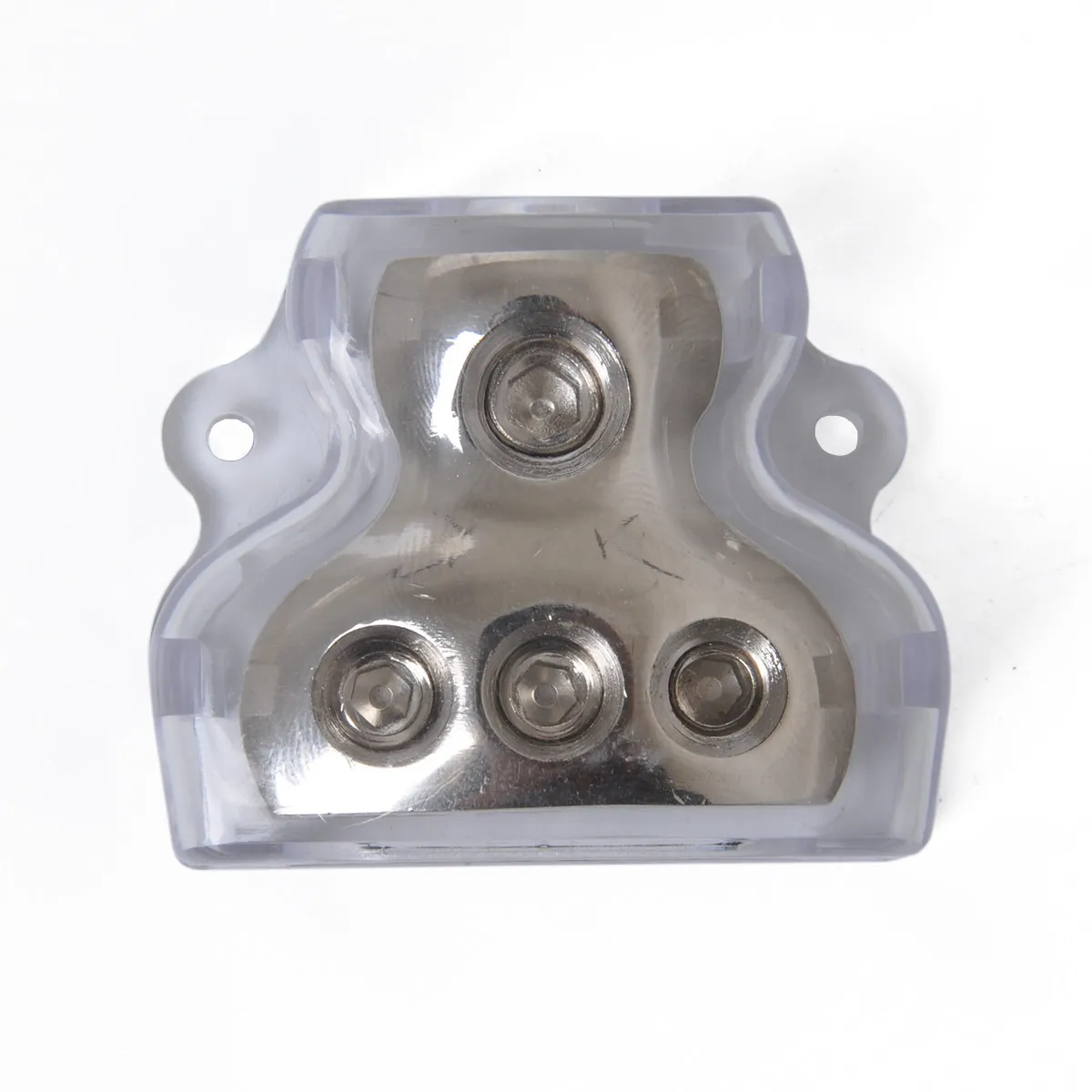 Car Power Distribution Block Gold-Plated 1x0ga in 3x4ga Out Power Splitter Solid Metal for Car Audio Trailer Boat