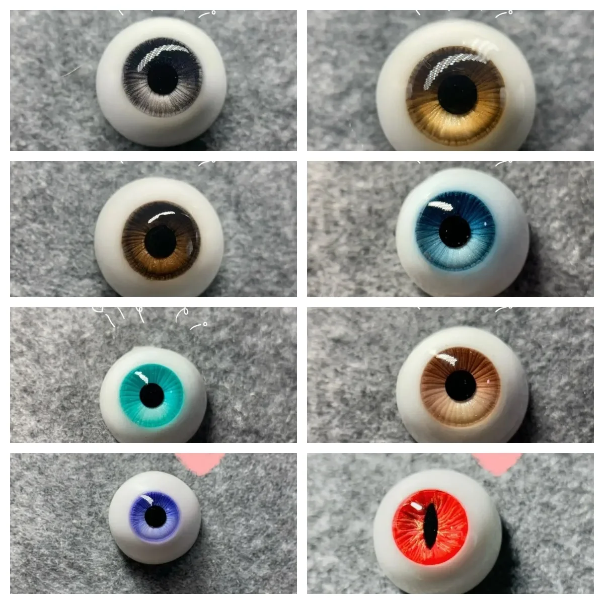 8/10/12/14/16/18/20mm Doll Eyes for 1/3 1/4 Bjd Doll Ob11 Plaster Eyeball Human Realistic Stereoscopic Girl Toy Doll Accessories