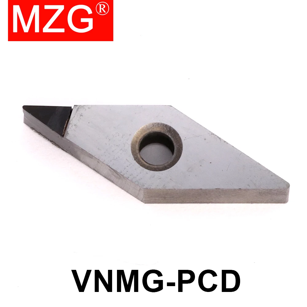

MZG 1шт алмазные пластины для токарных станков PCD CBN VNMG 160404 VNMG 160402 VNMG 160408 VNMG 160412 Токарные инструменты с ЧПУ для меди и алюминия VNMG