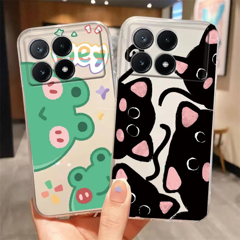 Cartoon Cat Love Flower Butterfly Girls Phone Case For Xiaomi Poco X4 M4 X5 Pro 5G X6 F6 Pro C40 Silicone Printed Silicone Cover