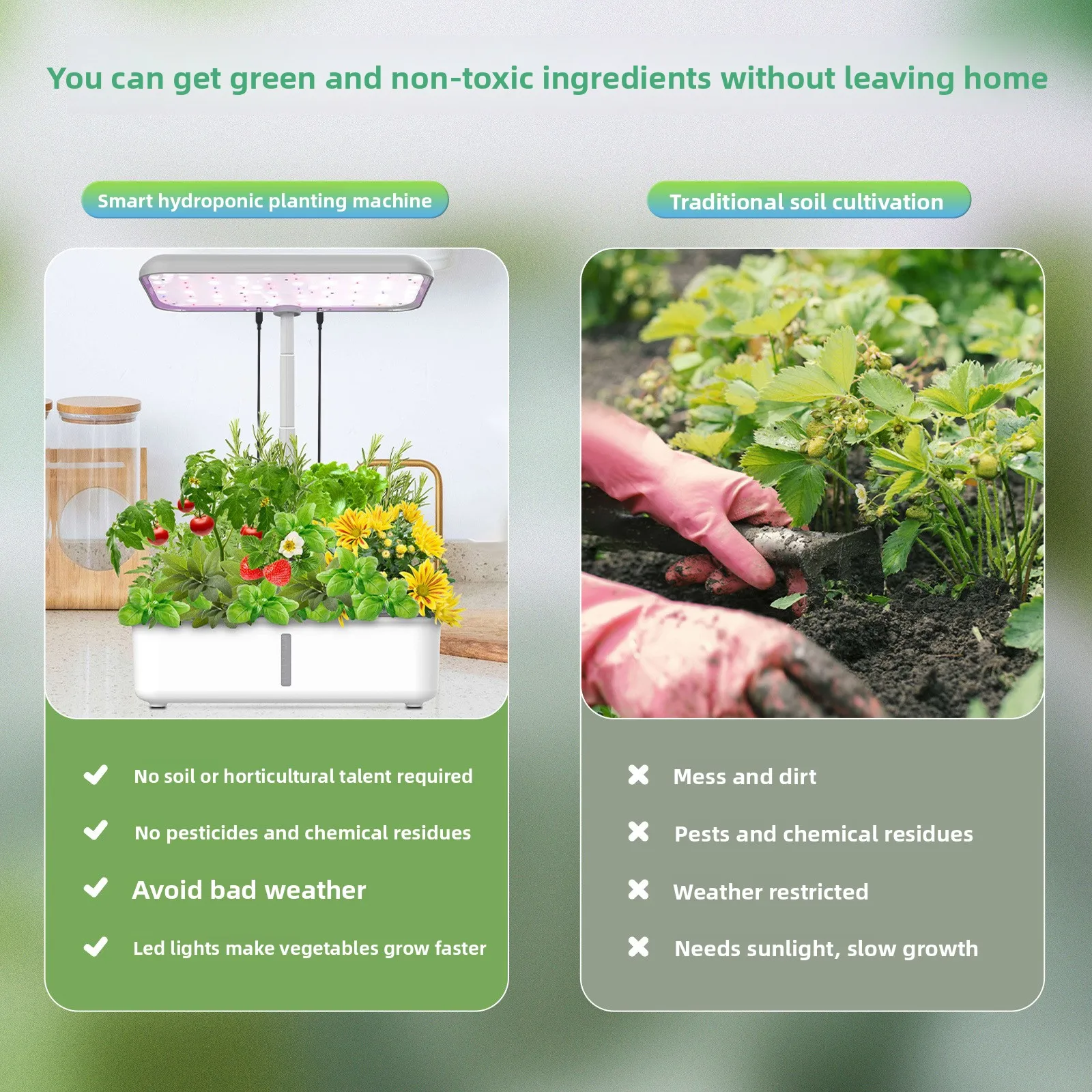 Graffiti Smart Home WiFi Plant Growth Machine Garden Hydroponics App Remote Timing LED Fill Light Hydroponics Planting