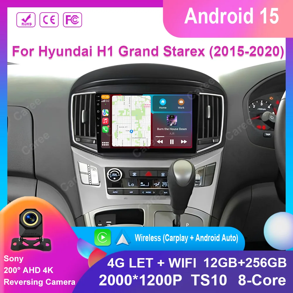 

Android 15 Car Radio Wireless Carplay For Hyundai H1 Grand Starex 2015-2020 Head Unit Multimedia Player GPS Navigation 5G Wifi
