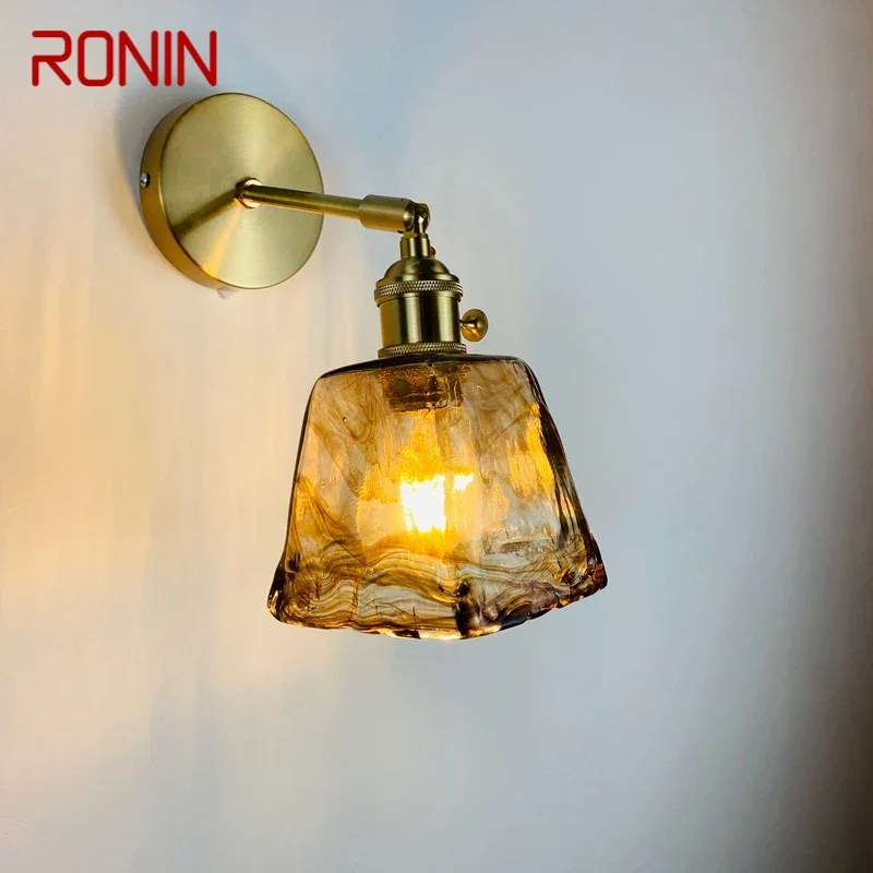 

RONIN Nordic Brass Wall Lamp Indoor Living Room Bedroom Bedside Lamp Modern Hotel Corridor Hallway Wall Lamp