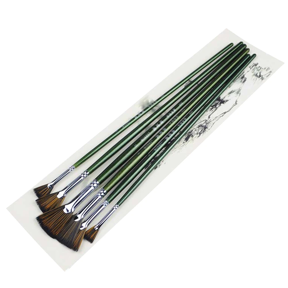 

6PCS Fishtail Brushes Set Durable Long Lasting Perfect Painting Tool Watercolor Supplies Lightweight Convenient