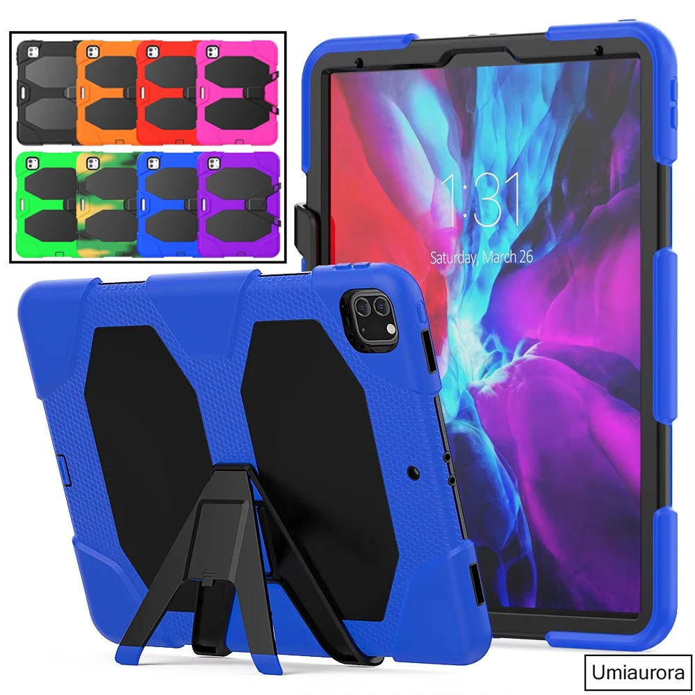 

Для IPad Pro 12,9 дюймов 1-й 2-й 3-й 4-й 5-й 6-го поколения A1670 A1876 A2766 противоударный силиконовый чехол для планшета с гибридной подставкой, прочный чехол