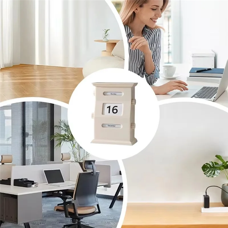 ABFM-Calendar Desk Retro Calendar Blocks Desk Date Display Desk Decorations Desktop Decor Date Blocks