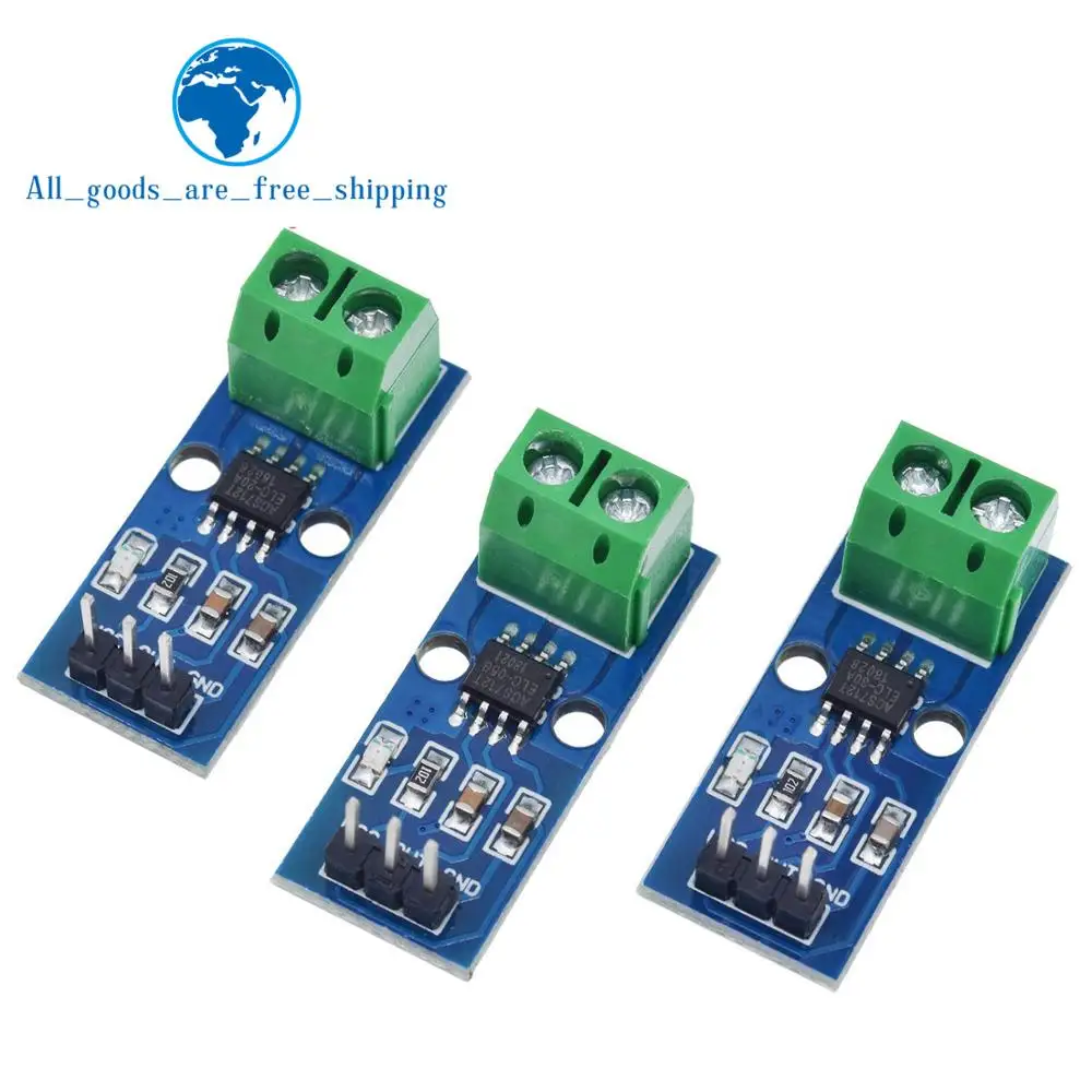 TZT 1/3PCS  Hot Sale ACS712 5A 20A 30A  Range Hall Current Sensor Module ACS712 Module For Arduino 5A 20A 30A