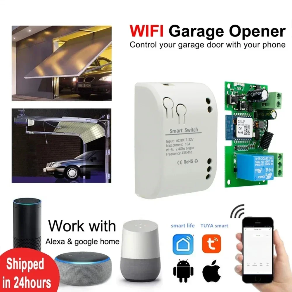 

Tuya WiFi Smart Garage Door Opener Sliding Electric Gate Door Access Motor Switch Controller For Alexa Echo Google Home Timer