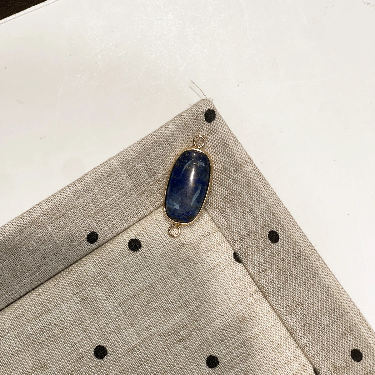 Jewelry Making With Stones - 2個入り DIYコネクター 天然石 アメジスト/ラピスラズリ コネクター 11x30mm