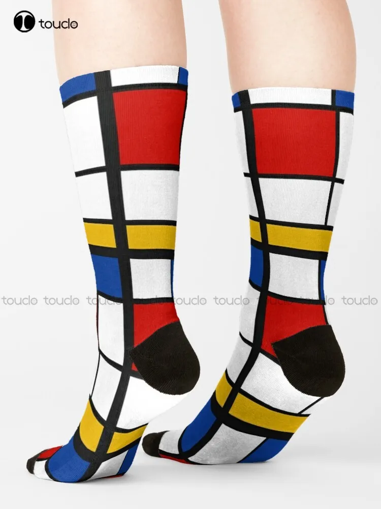 

Носки De Stijl #1 (в стиле Mondrian), персонализированные носки, Мультяшные удобные спортивные носки для лучших девушек, для уличного скейтборда, Харадзюку