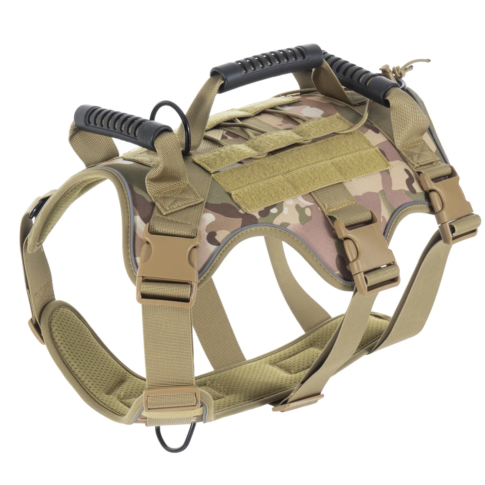 Tactisch Groot Hondentuigvest Met Handvat Hondentactiek Miltary Heavy Duty Harnas Verstelbare Reflecterende Trainingsborst