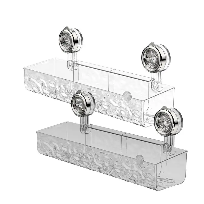 

Shower Shelf Suction Holder Wall Mounted Bathroom Holder Punch Free Shower Organizer Shelf For Shampoo Razors Conditioner