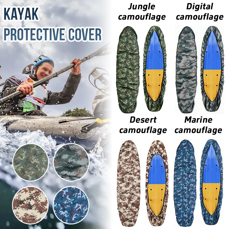 Universal Kayak Cover 210D Canoe Boat Waterproof UV Resistant Kayak Cover Dust Storage Shield Kayak Boat Canoe Storage Cover