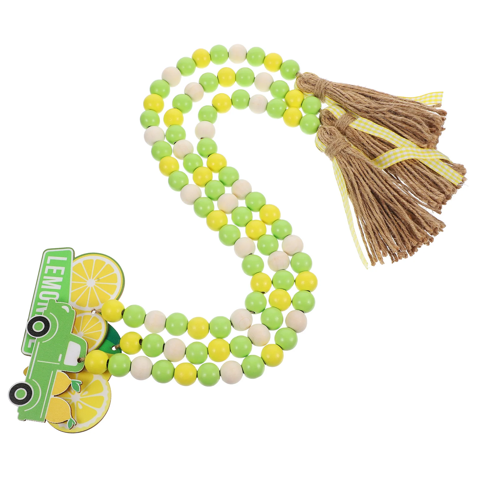 

3Pcs Lemon Garland Wooden Bead String Rustic Farmhouse Hanging Beaded Decoration Home Wall Party Decor Wooden Beads Garland