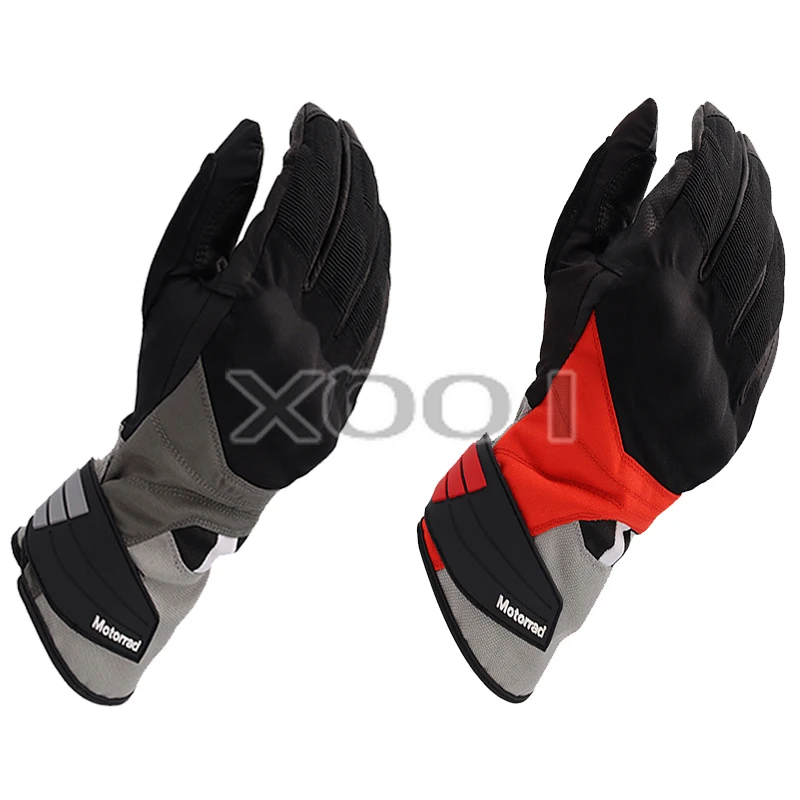 

2 Color Winter Motorbike Motorcycle Protective Gloves For BMW Motorrad Black/Red Leather Gloves
