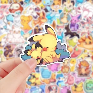 Bonito Pokémon Anime Adesivos, Kawaii, Pikachu, Eevee, Graffiti Etiqueta, DIY, Telefone, Garrafa de Água, Caderno, Decalques dos desenhos animados, Brinquedo, 10 Pcs, 30 Pcs, 50Pcs 10 principais vendas caneca eevee - №8